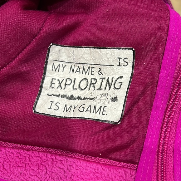 The North Face Fuchsia Sweater Full Zip Coat Girls Size XL (18) - Picture 7 of 8